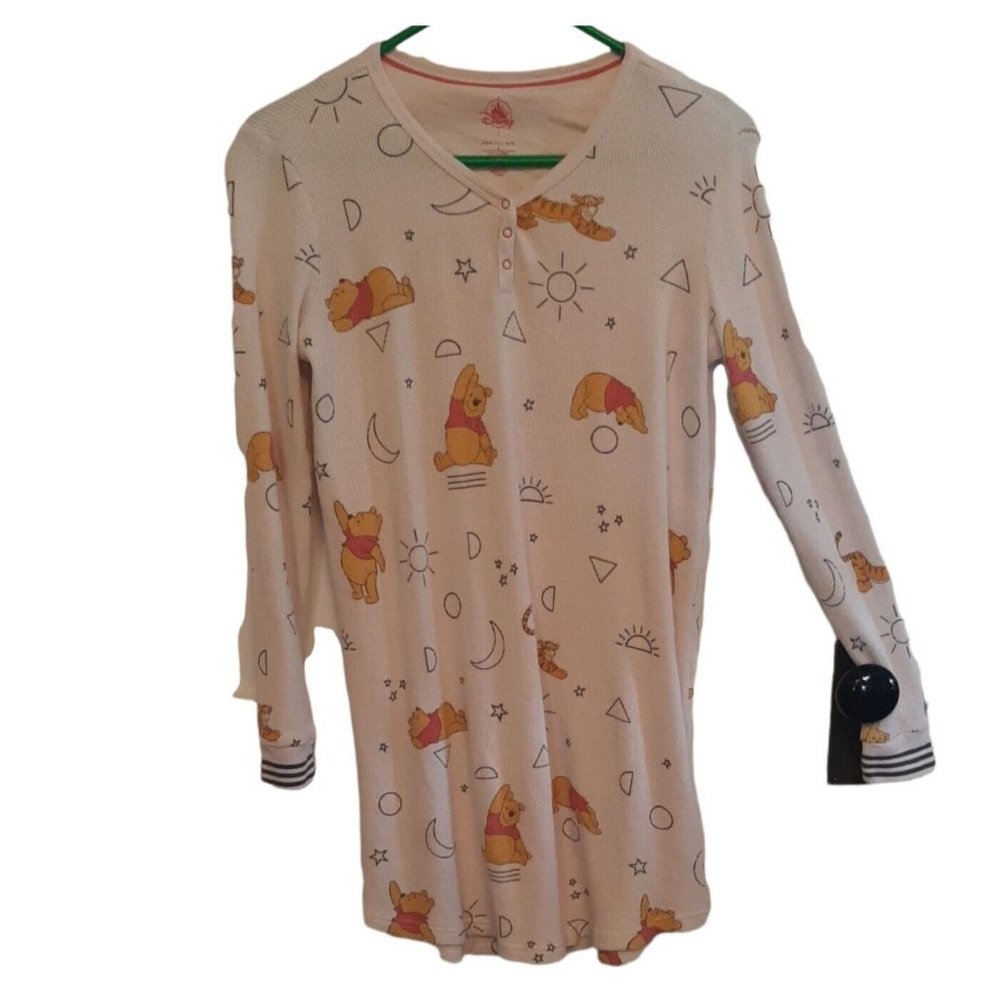 S Disney Winnie the Pooh Nightgown Waffle Knit Long Sleeve Cotton